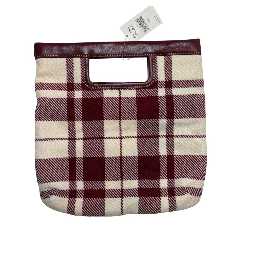 Vintage Banana Republic Wool Plaid Tote Bag Purse Y2K 2003 Rare NWT